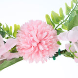 Iron Flower Plant Wall Hanging Wreath Artificial Wreath Silk Fabric Hanging Door Wreath for Living Room Bedroom Wedding - Top-Down View