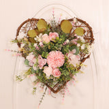 Iron Flower Plant Wall Hanging Wreath Artificial Wreath Silk Fabric Hanging Door Wreath for Living Room Bedroom Wedding - Extra Image