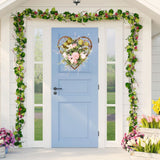 Iron Flower Plant Wall Hanging Wreath Artificial Wreath Silk Fabric Hanging Door Wreath for Living Room Bedroom Wedding - Extra Image