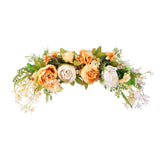 Spring Door Wreath Hanging Decorative Lintel Wreath Artificial Peony Flower Swag for Wedding Arch - Front View