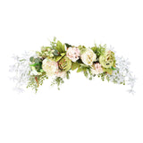 Spring Door Wreath Hanging Decorative Lintel Wreath Artificial Peony Flower Swag for Wedding Arch - Front View