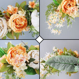 Spring Door Wreath Hanging Decorative Lintel Wreath Artificial Peony Flower Swag for Wedding Arch - Extra Image