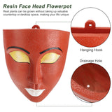 Resin Face Head Flowerpot Resin Wall Mounted Flowerpot for Indoor and Outdoor Garden Wall Decoration