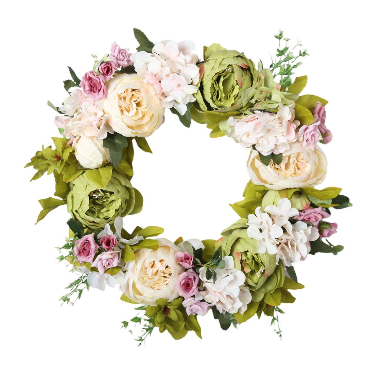 Christmas Wreath Handcraft Peony Wreath Artificial Spring Garland Wreath for Door Wall Wedding Party Home Decor