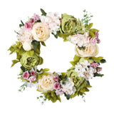 Christmas Wreath Handcraft Peony Wreath Artificial Spring Garland Wreath for Door Wall Wedding Party Home Decor
