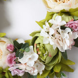 Christmas Wreath Handcraft Peony Wreath Artificial Spring Garland Wreath for Door Wall Wedding Party Home Decor