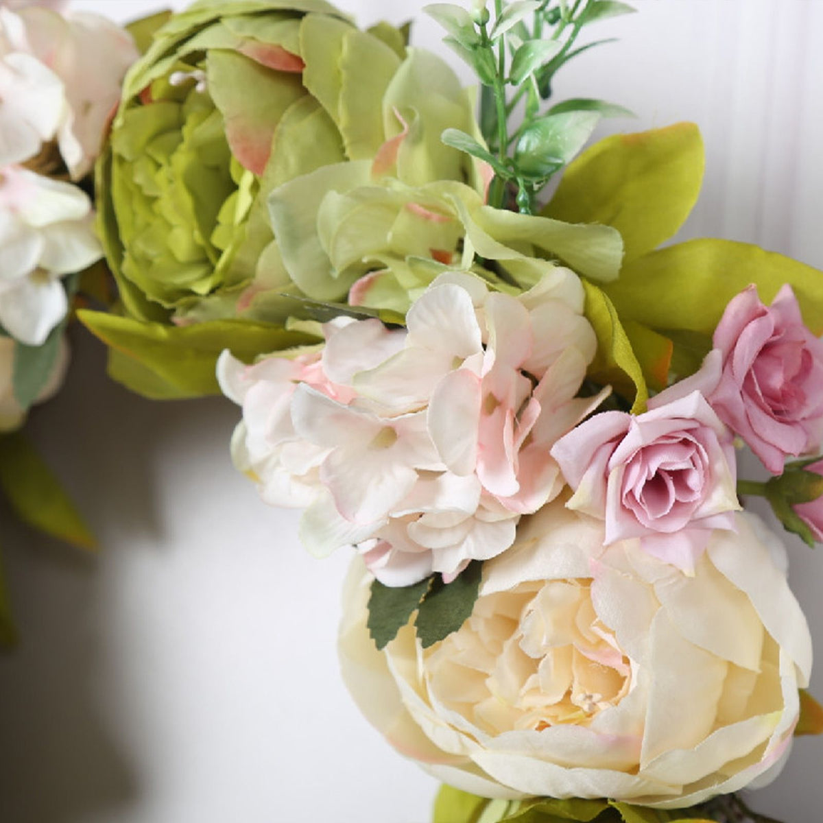 Christmas Wreath Handcraft Peony Wreath Artificial Spring Garland Wreath for Door Wall Wedding Party Home Decor