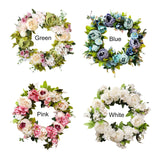 Christmas Wreath Handcraft Peony Wreath Artificial Spring Garland Wreath for Door Wall Wedding Party Home Decor - Extra Image
