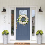 Artificial Peony Wreath Rattan Silk Cloth Simulation Decorative Front Door Wreath for Indoor Outdoor