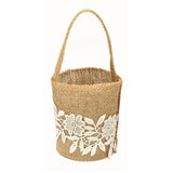 Burlap Flower Basket European Retro Flower Girl Basket Handmade Wedding Candy Basket
