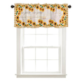 Sunflower Patterned Short Curtains Window Valance