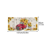 Sunflower Patterned Short Curtains Window Valance - Front View