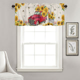 Sunflower Patterned Short Curtains Window Valance