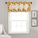 Sunflower Patterned Short Curtains Window Valance