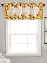 Sunflower Patterned Short Curtains Window Valance