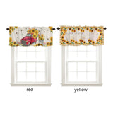 Sunflower Patterned Short Curtains Window Valance - Rear View