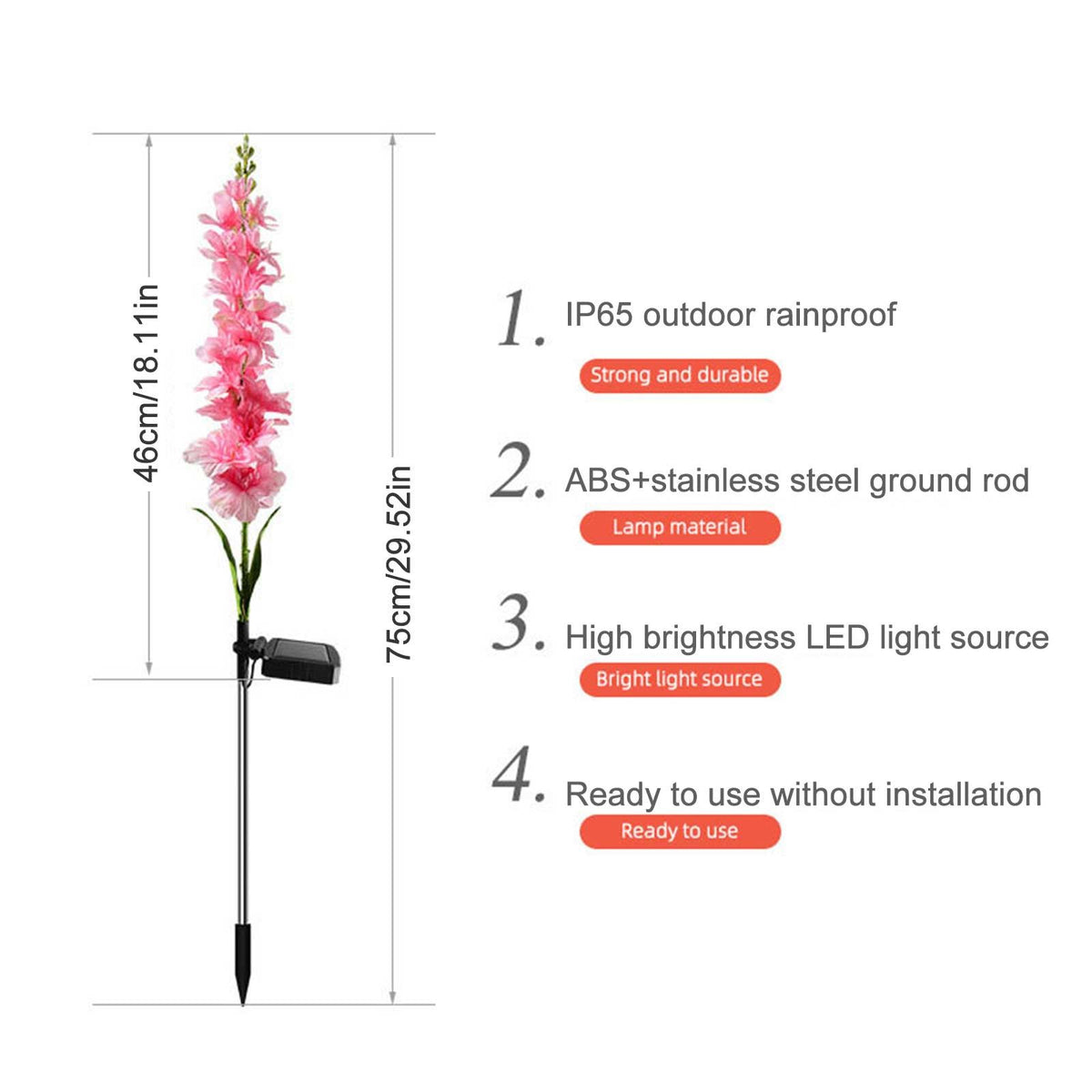 Innovative Lawn Lamp Solar Powered LED Decorative Light for Outdoor Garden Backyard Parks Pathway