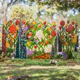 Garden Fence Border Iron Flower Decorative Garden Fencing Panel for Dog Yard Patio Outdoor - Close-Up Angle