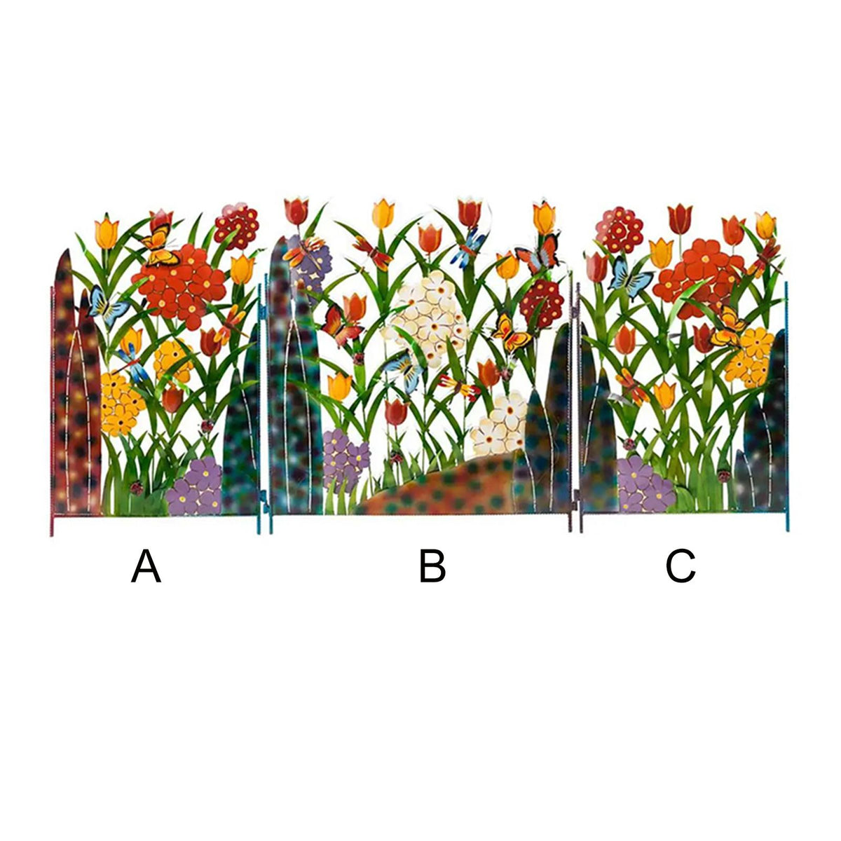 Garden Fence Border Iron Flower Decorative Garden Fencing Panel for Dog Yard Patio Outdoor