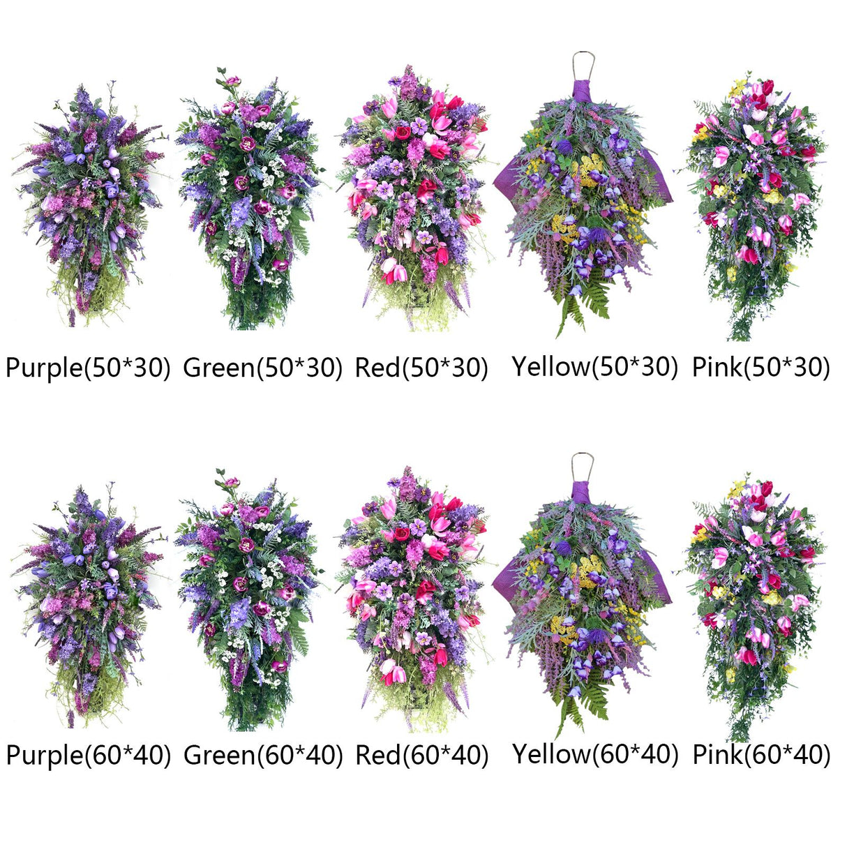 Artificial Flower Wreath Wreath with Lilacs Hyacinths Hydrangeas Spring Summer Floral Greenery Wreath A Small