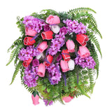 Artificial Flower Wreath Wreath with Lilacs Hyacinths Hydrangeas Spring Summer Floral Greenery Wreath E Large - Front View