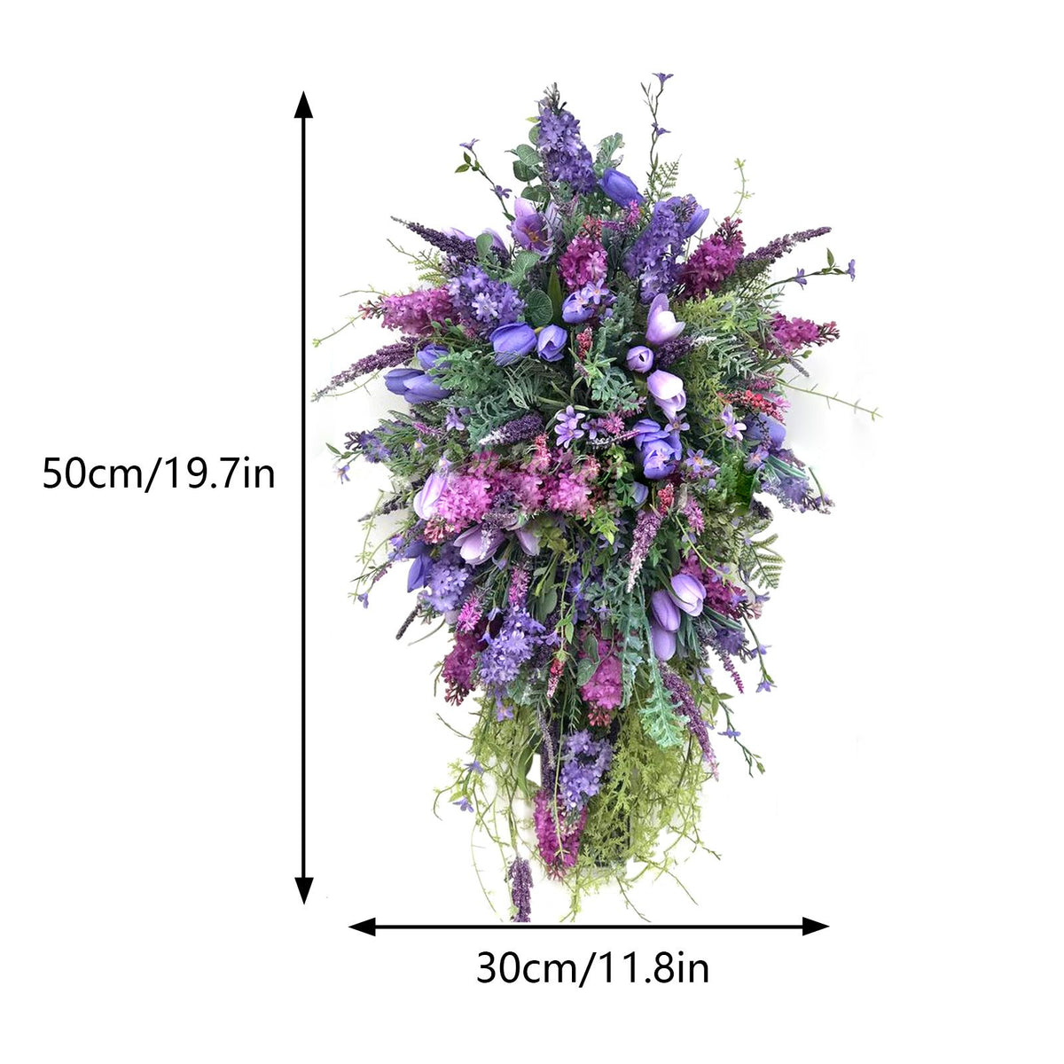 Artificial Flower Wreath Wreath with Lilacs Hyacinths Hydrangeas Spring Summer Floral Greenery Wreath E Large