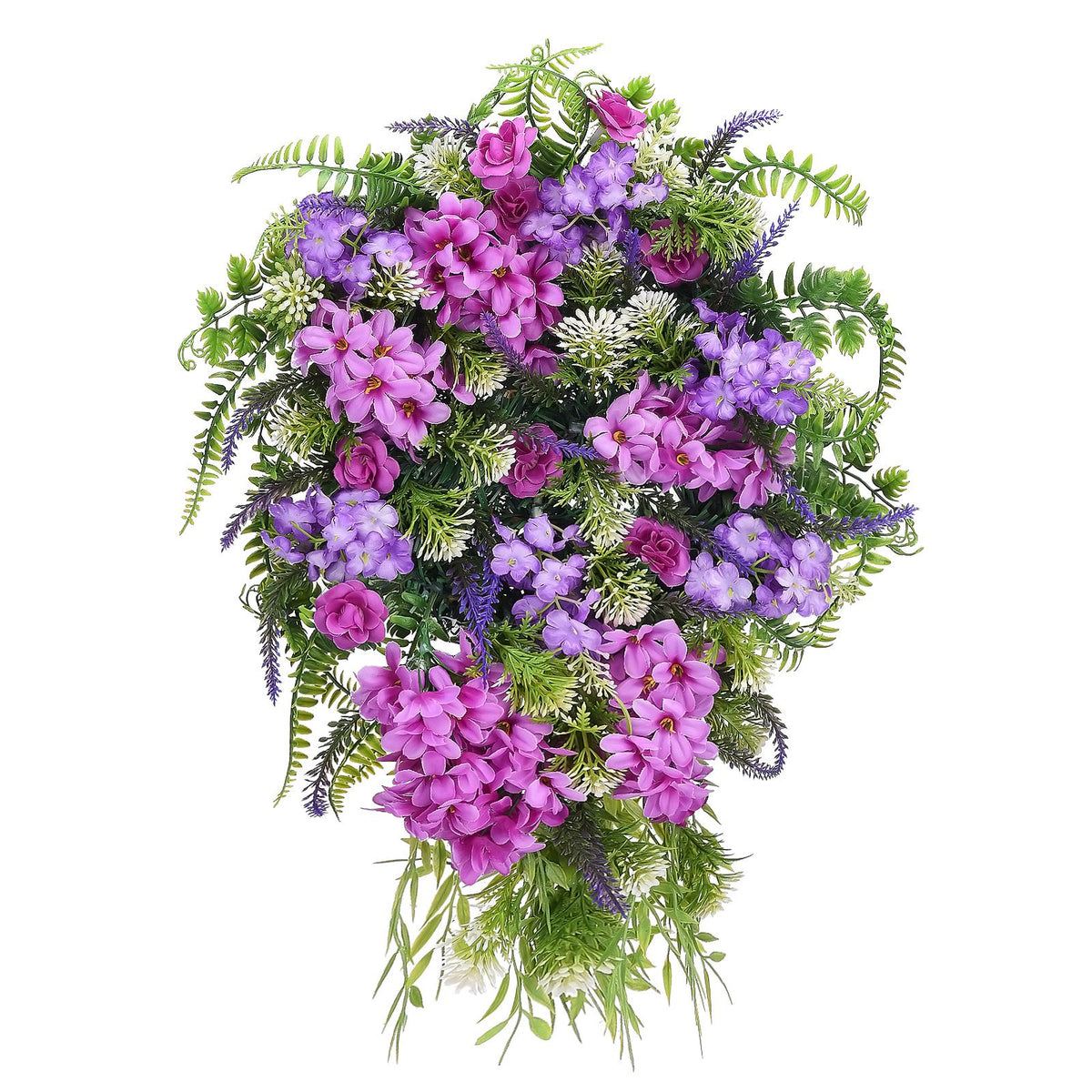 Artificial Flower Wreath Wreath with Lilacs Hyacinths Hydrangeas Spring Summer Floral Greenery Wreath B Large