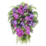 Artificial Flower Wreath Wreath with Lilacs Hyacinths Hydrangeas Spring Summer Floral Greenery Wreath B Large