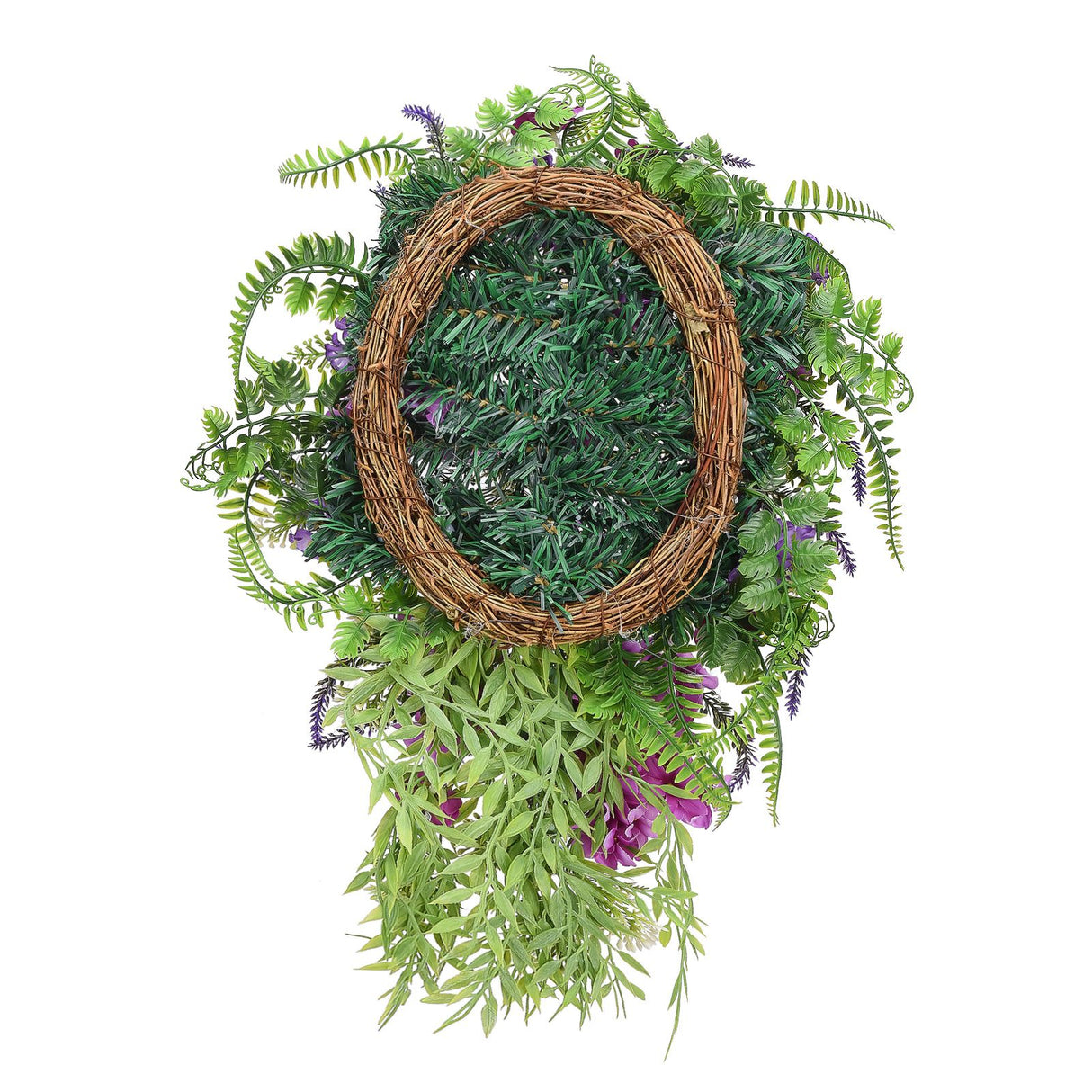 Artificial Flower Wreath Wreath with Lilacs Hyacinths Hydrangeas Spring Summer Floral Greenery Wreath B Large