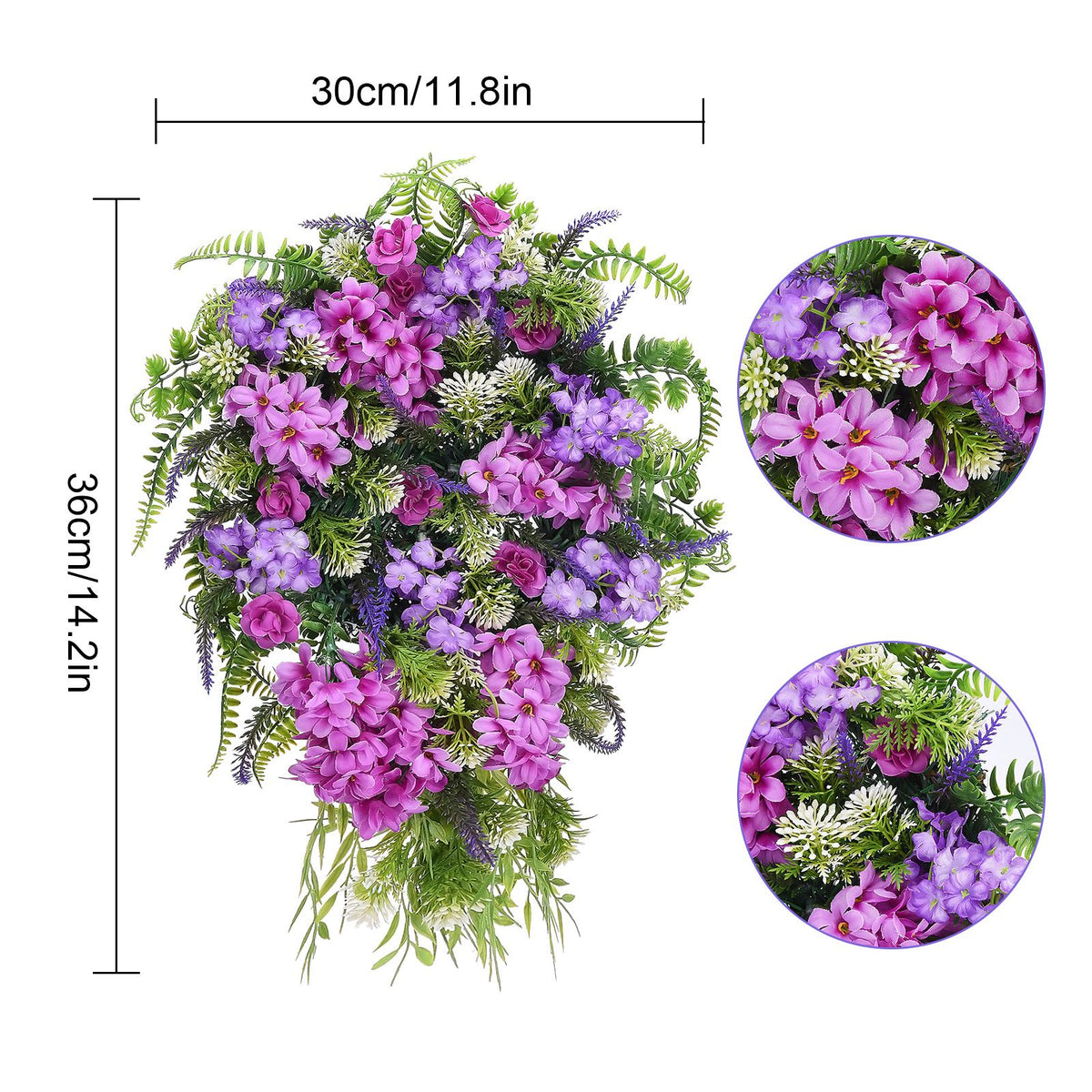 Artificial Flower Wreath Wreath with Lilacs Hyacinths Hydrangeas Spring Summer Floral Greenery Wreath B Large