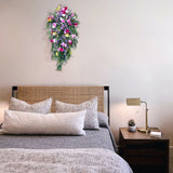 Artificial Flower Wreath Wreath with Lilacs Hyacinths Hydrangeas Spring Summer Floral Greenery Wreath B Large - Extra Image