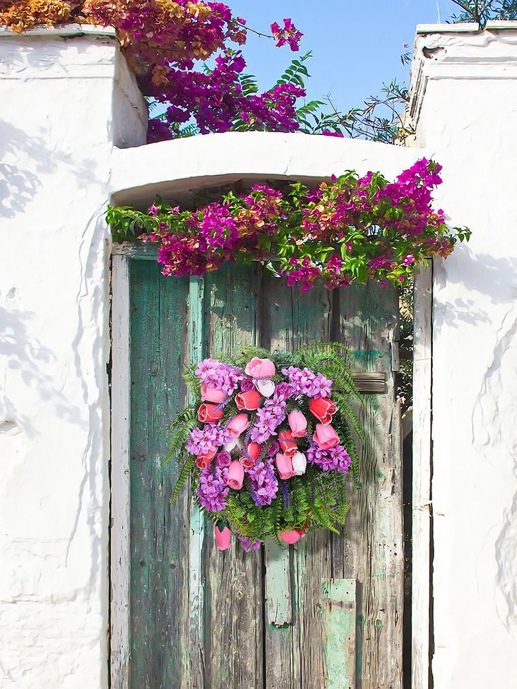 Artificial Flower Wreath Wreath with Lilacs Hyacinths Hydrangeas Spring Summer Floral Greenery Wreath E Small