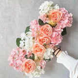 Wedding Dining Table Flower Centerpiece Floral Wedding Centerpieces for Tables Runner Artificial Flowers Arrangements - 45-Degree Angle