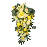 Spring Lemon Wreath Artificial Lemon Teardrop Wreath with Peony Flowers Green Leaves Decorative Fruit Wreath