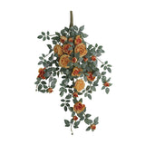 Door Head Cover Decoration Fake Rose Vine Window Landscaping Simulation 22 Head Austin Rose Wall Hanging Flowers