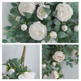 Door Head Cover Decoration Fake Rose Vine Window Landscaping Simulation 22 Head Austin Rose Wall Hanging Flowers - Side View