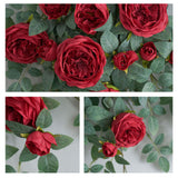 Door Head Cover Decoration Fake Rose Vine Window Landscaping Simulation 22 Head Austin Rose Wall Hanging Flowers