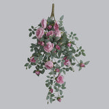 Door Head Cover Decoration Fake Rose Vine Window Landscaping Simulation 22 Head Austin Rose Wall Hanging Flowers