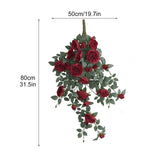 Door Head Cover Decoration Fake Rose Vine Window Landscaping Simulation 22 Head Austin Rose Wall Hanging Flowers
