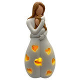 Mother's Day Gift Mother Daughter Hug Candle Holder Candle Light Slot Candle Holder - Front View