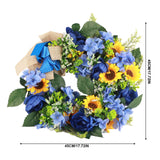 Blue and Yellow Wreaths Flower Garland Front Door