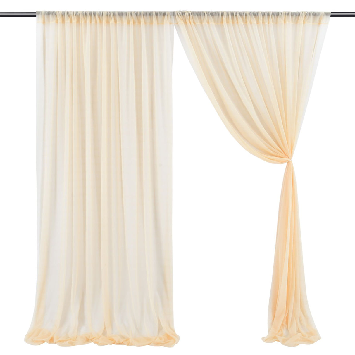 Backdrop Curtain Champagne 1.5x2.15m Yarn Durable Backdrop Drape for Wedding Party