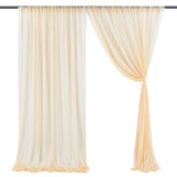 Backdrop Curtain Champagne 1.5x2.15m Yarn Durable Backdrop Drape for Wedding Party - Side View