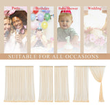 Backdrop Curtain Champagne 1.5x2.15m Yarn Durable Backdrop Drape for Wedding Party
