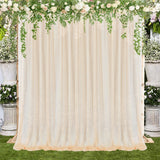 Backdrop Curtain Champagne 1.5x2.15m Yarn Durable Backdrop Drape for Wedding Party