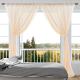Backdrop Curtain Champagne 1.5x2.15m Yarn Durable Backdrop Drape for Wedding Party
