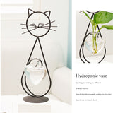 Simple Cat Iron Flower Ware Hydroponic Flower Arrangement Vase - Rear View