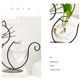 Simple Cat Iron Flower Ware Hydroponic Flower Arrangement Vase - 45-Degree Angle