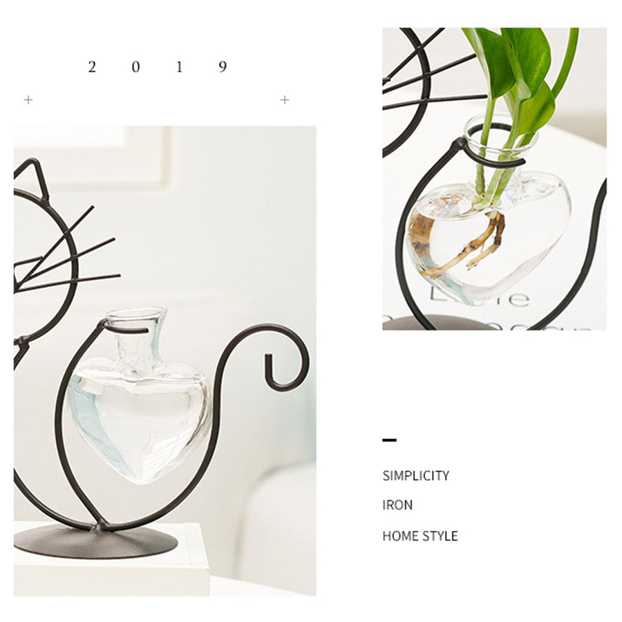 Simple Cat Iron Flower Ware Hydroponic Flower Arrangement Vase