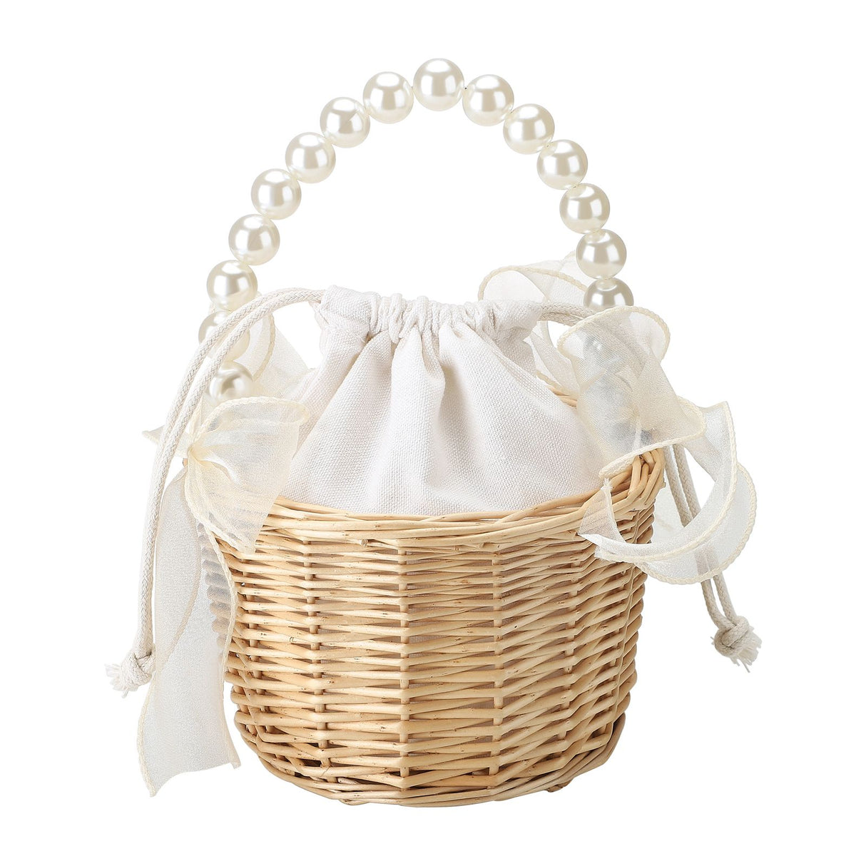 Wedding Ceremony Ring Pillow Flower Basket Portable Burlap Bowknot Vintage Wedding Basket